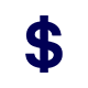 blue dollar sign icon